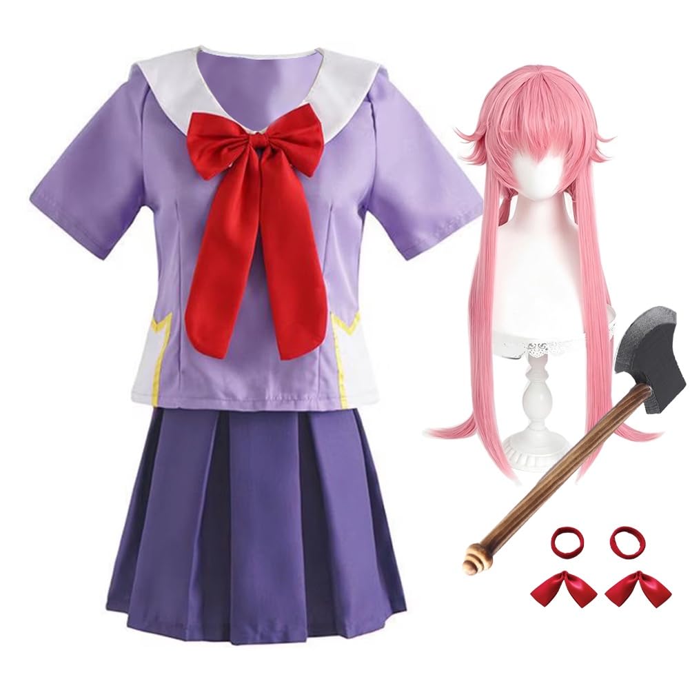 Jiumaocleu Gasai Yuno Cosplay Costume Top Skirt Prop Role Play Full Set