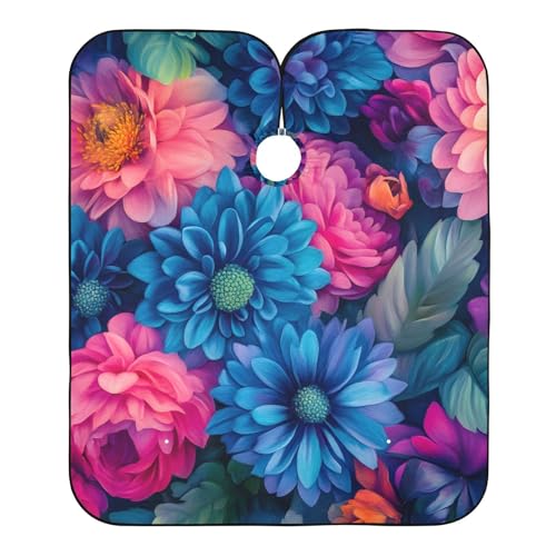 Hezely Summer Flower Hair Dye Cape, Barber Cape for Adults,Waterproof Salon Cape,Waterproof Hairdressing Styling Hair Cutting, 65