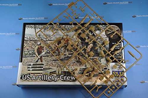 MASTER BOX US Artillery Crew 6 Figure Set - 1/35 Scale WWII Plastic Model Kit, Unpainted & Unassembled - View #13