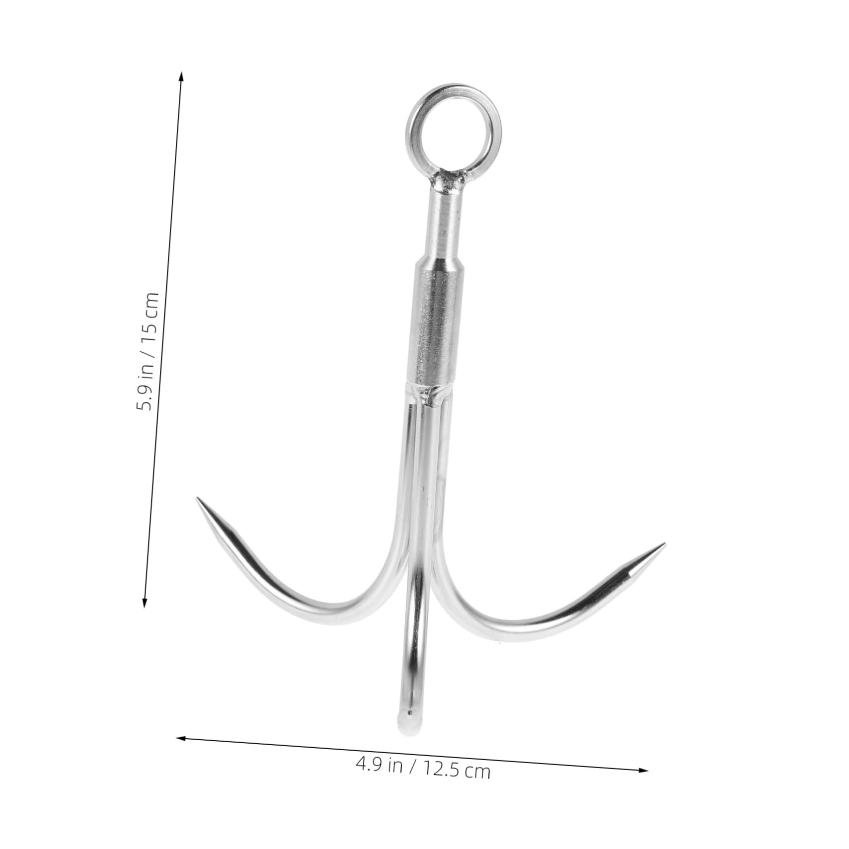 Gancho De Agarre De Tres Puntas De Acero Inoxidable con Cuerda De 10 Metros para Pesca Al Aire Libre Escalada Y Rescate Herramienta Versátil De Supervivencia 5.90 X 4.92 Pulgadas