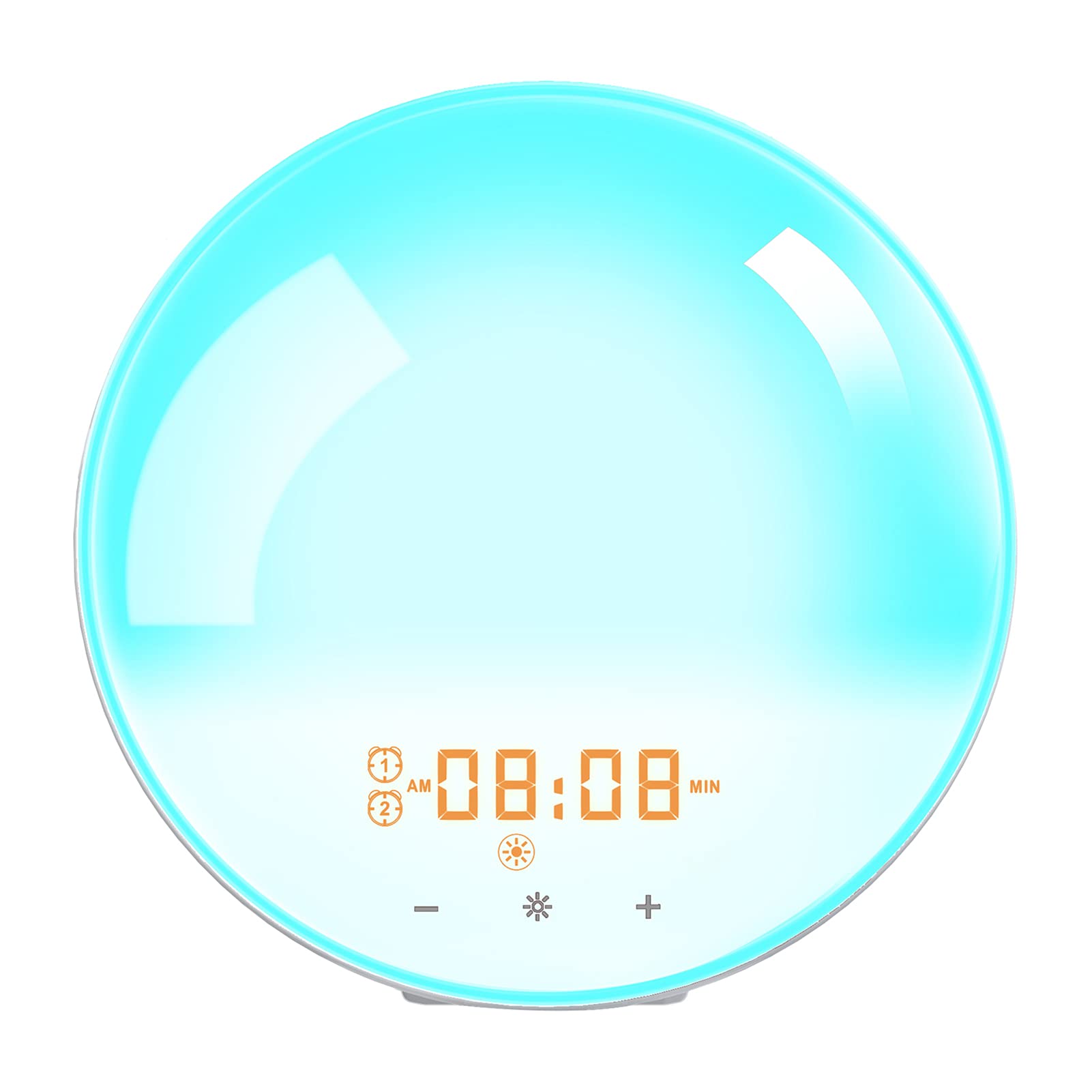 Multifunktionales Licht Smart Clock Tischlampe mit UKW-wecker Schlummerfunktion Nachttischlampe Digitaler Wecker mit Sonnenlichtsimulation