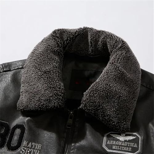 Men's Detachable Fur Collar Winter Thick Coat Embroidered Men Leather Jacket2