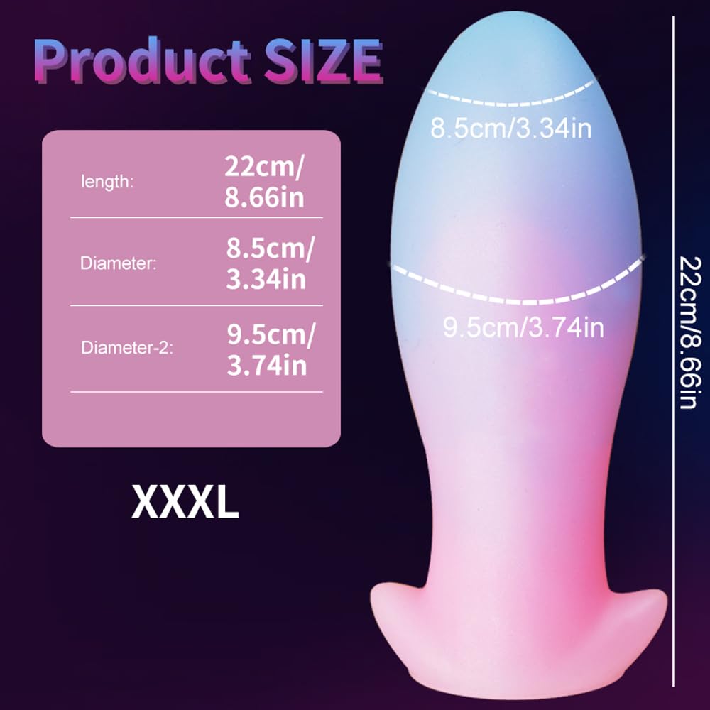 Plug anale luminoso plug anale morbido silicone plug anale gigante mostro fantasy drago nodo silicone dildo for donna uomo(XXXL)