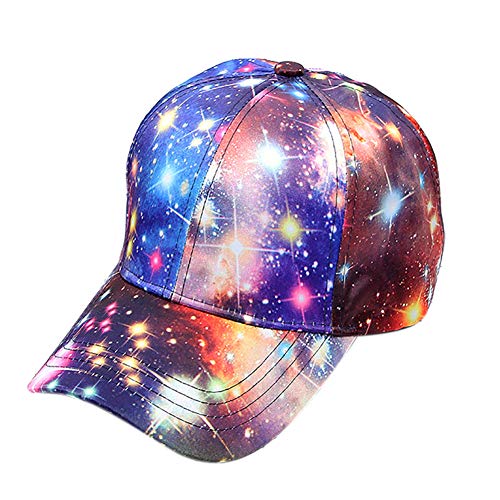 Opromo - Gorra de béisbol con estampado de arroz y galaxia, ajustable Rosa Galaxy Talla única Cover