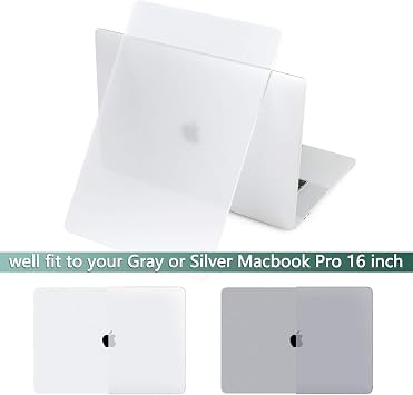 DONGKE Compatible with Older MacBook Pro 16 inch Case 2020 2019 A2141, Matte Plastic Hard Shell Case & Keyboard Cover for MacBook Pro 16 inch with Retina & Touch Bar Fits Touch ID, Clear