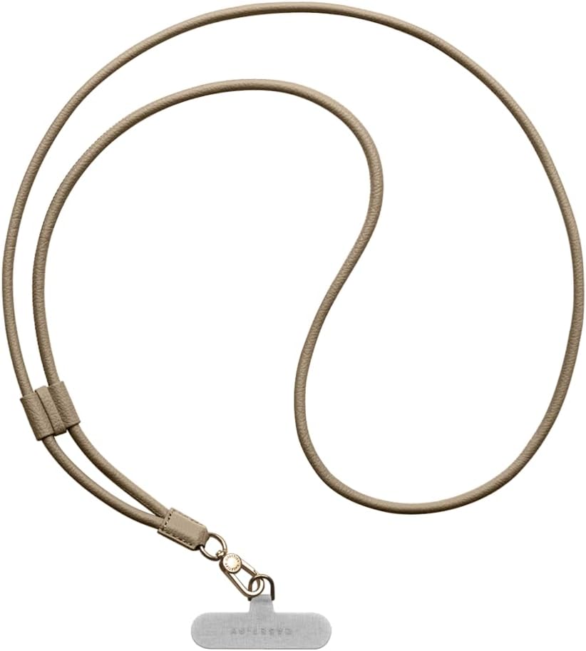 CASETiFY Pebbled Cord Phone Strap - Jet Black/Grige