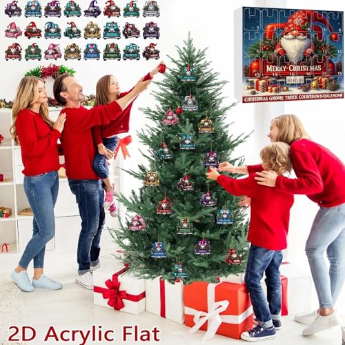 Huvqianu Calendrier de l'Avent 2025 | Décoration de Noël 2D en acrylique – vue 3
