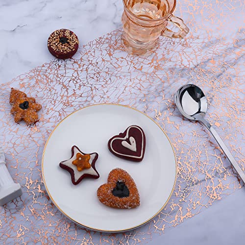 Aiex Rose Gold Table Runner, Non-Woven Fabric Table Runner Roll 11 Inch X 49Ft Reusable Glitter Table Runner Party Supplies For Wedding Valentines Day Birthday Baby Shower Christmas #TOP6