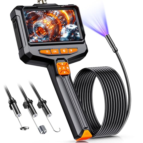 FFXET Borescope Camera with Light, 4.3' IPS 1080P HD Handheld...