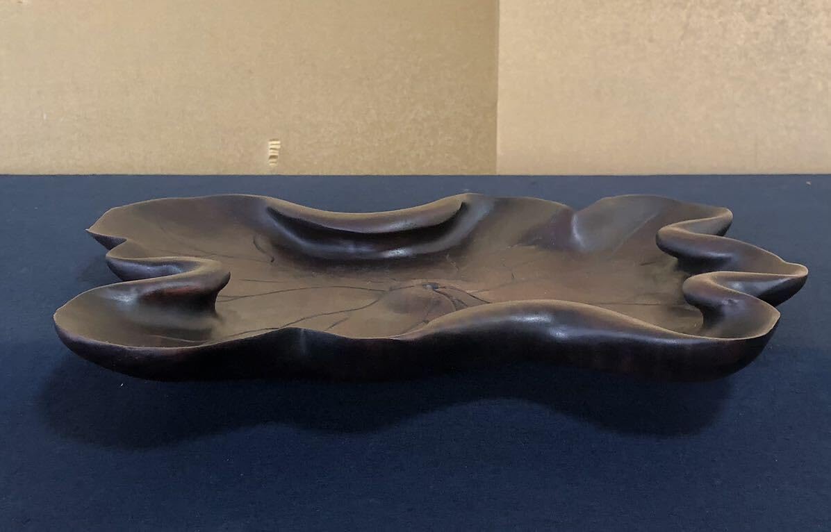 芭蕉の葉形煎茶用くりぬき盆