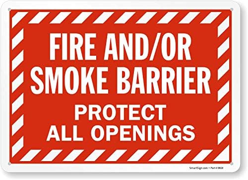 SmartSign 10 x 14 inch “Fire and/Or Smoke Barrier - Protect All Openings” Sign, Digitally Printed, 55 mil HDPE Plastic, Red and White image 5