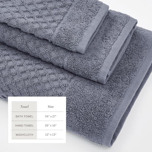 Great Bay Home Bath Towels - 100% Cotton 6 Piece Towel Set - Diamond Waffle Weave - Absorbent, Durable, Quick-Dry Towels for Bathroom - Thumbnail 3