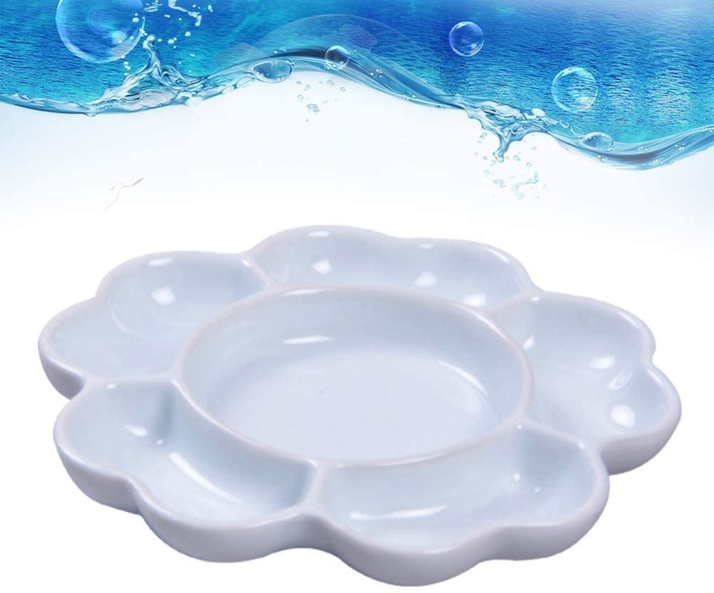 Paleta farb ceramicznych biały talerz porcelanowy taca do mieszania akwarela malarstwo paleta do mieszania taca artystyczne materiały malarskie łatwe do czyszczenia