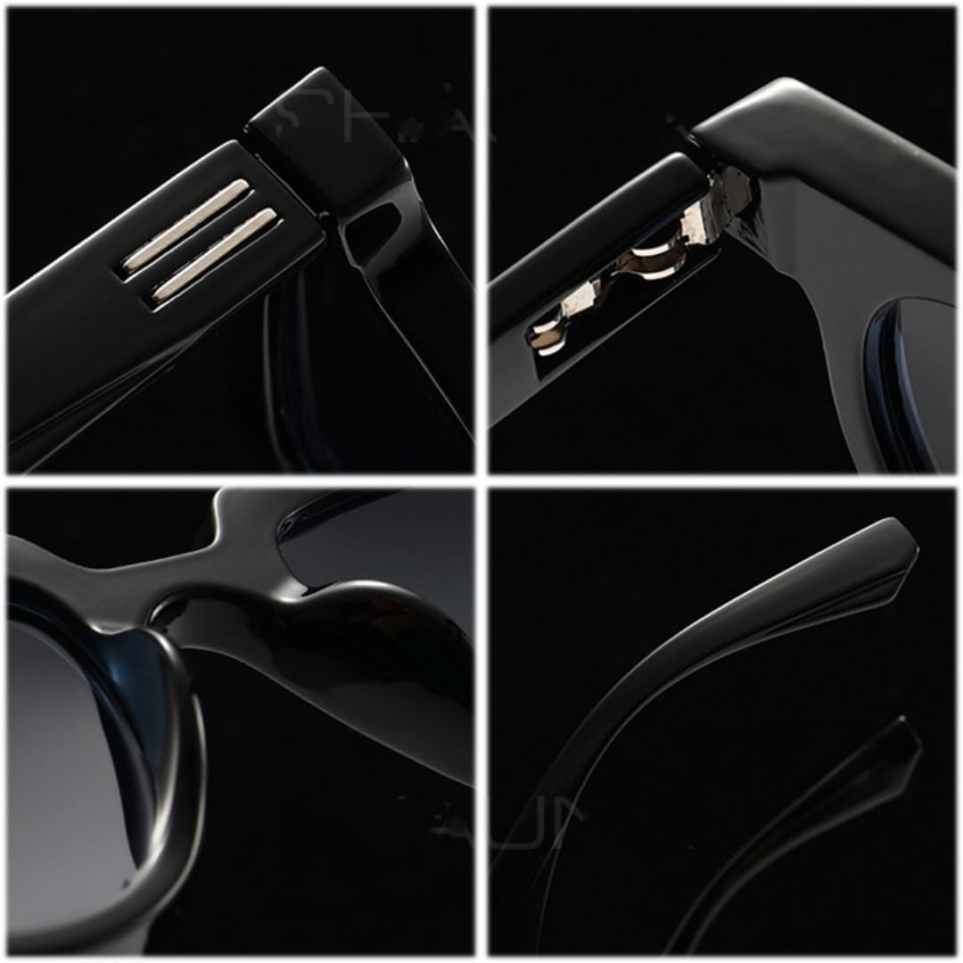 Gafas de sol polarizadas de moda, estilo retro, con remaches, redondas, estilo punk, protección UV400