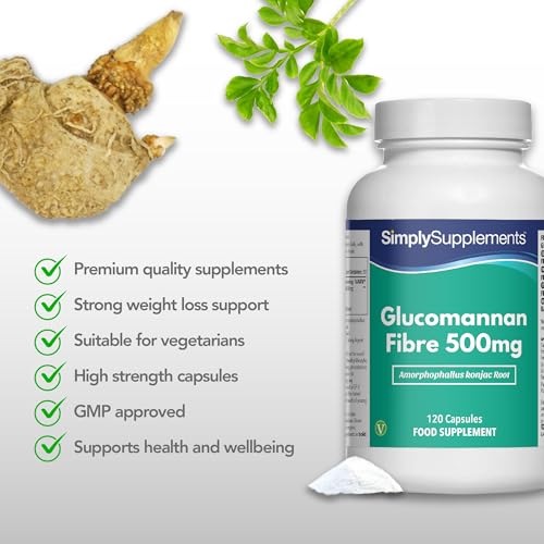 Glucomannan Fibre 500mg Capsules | Supports Weight Loss on an Energy-Restricted Diet | 120 Capsules | Manufactured in The UK in Accordance with GMP Standards - Image 3