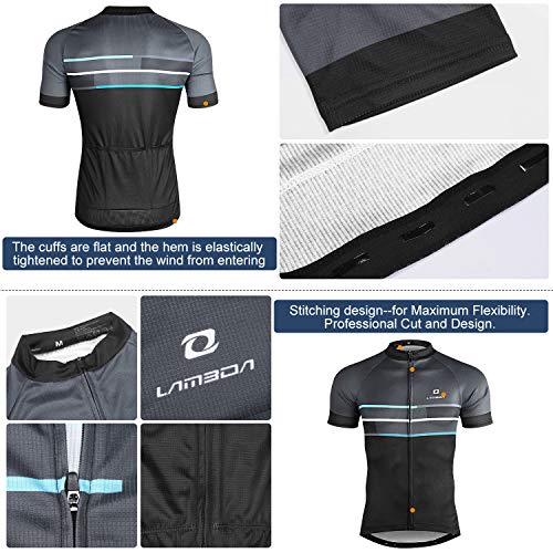 Lameda Cycling Jersey Mens Short Sleeves Mountain Bike With Pockets Grey L #TOP2