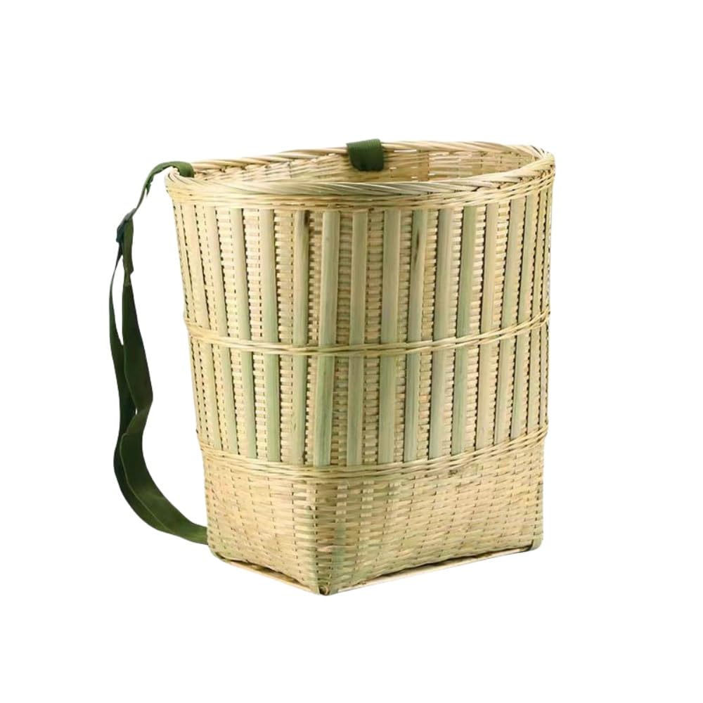 ビックサイズ竹籠2つ送料元払いに変えました 竹製 背負い籠 角小 31cm×23cm×高さ38cm 収穫かご 竹籠 渋Y H