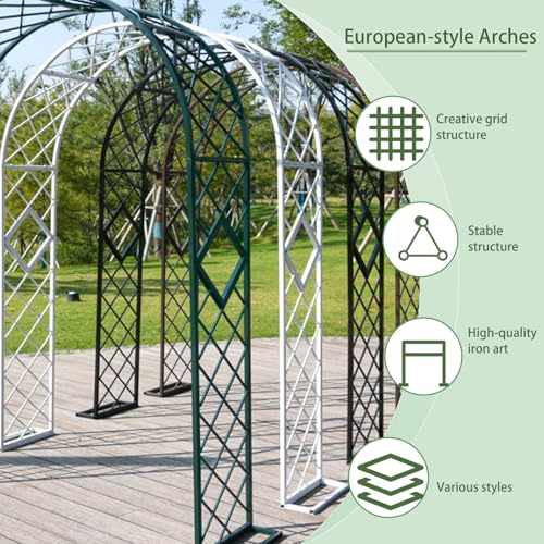 Brown Metal Garden Arch for Climbing Plants 55.1" x 15.7" x 90.6"