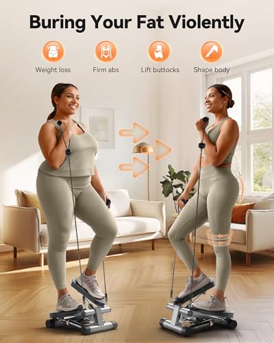 Niceday Steppers for Exercise, Mini Stair Stepper with Resistance Bands at Home Workout Equipment with 300LBS Loading Capacity, Hydraulic Fitness Stepper with LCD Monitor2