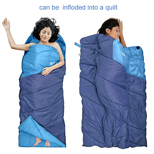 Bessport Saco de dormir 3 estações 4,4 °C/5 ℃ Saco de dormir leve repelente de água para uso externo