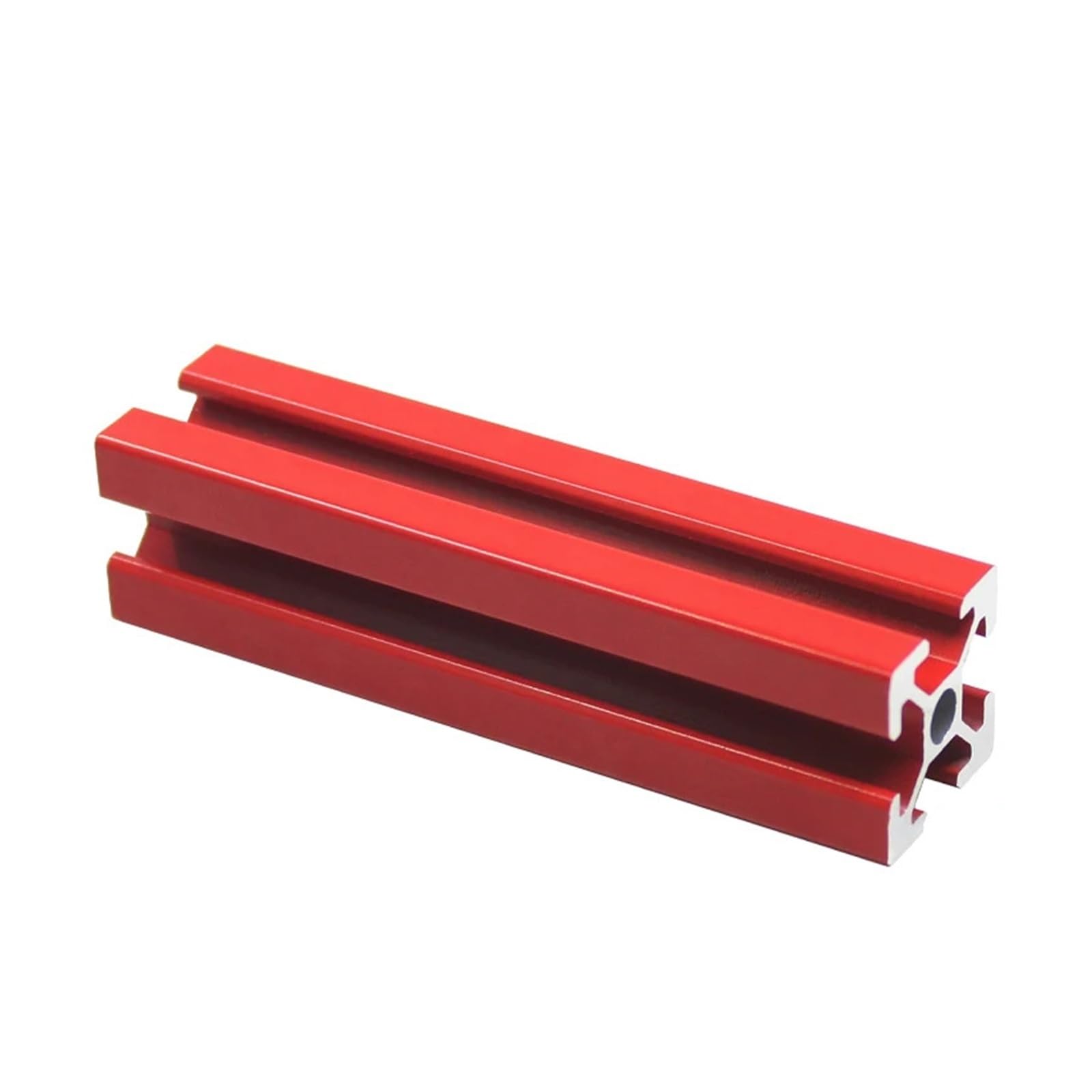 Lot de 4 profilés en aluminium rouge 2020 à rainures en T EU, L = 580-1000 mm, guides linéaires(600mm)
