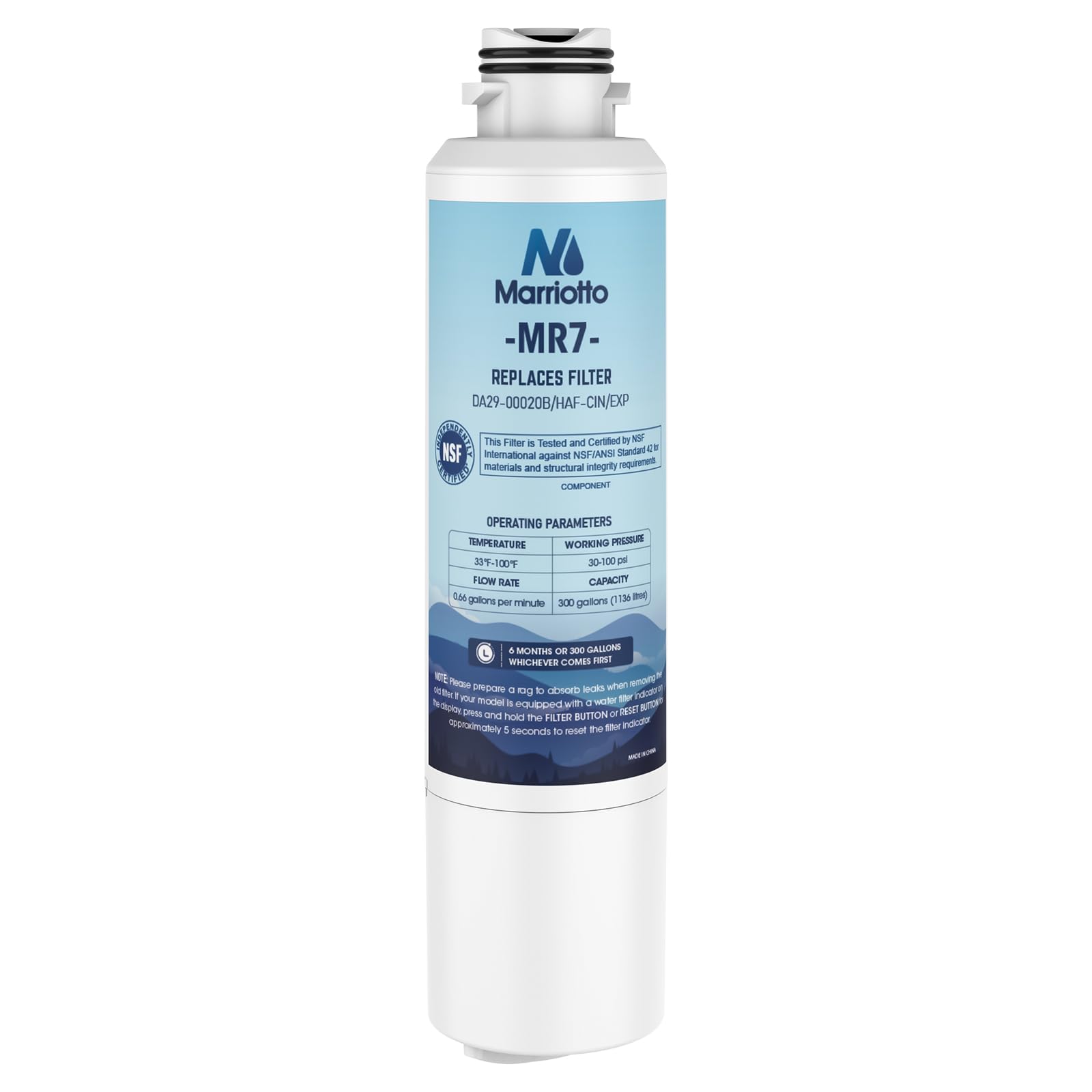 MARRIOTTO DA29-00020B Refrigerator Water Filter, Compatible with DA29-00020B, DA29-00020A, HAF-CIN/EXP, 46-9101 Refrigerator Water Filter, 1 Pack