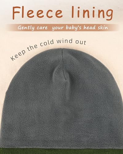 Image of FURTALK Baby Beanie Fleece Lined Toddler Winter Hat Boys Girls Kids Hats | 100% Acrylic with Fleece Lining, Soft, Warm Windproof, Elastic Fit, 0-8 Years, Unisex, Ideal for Daily Wear and Gifting