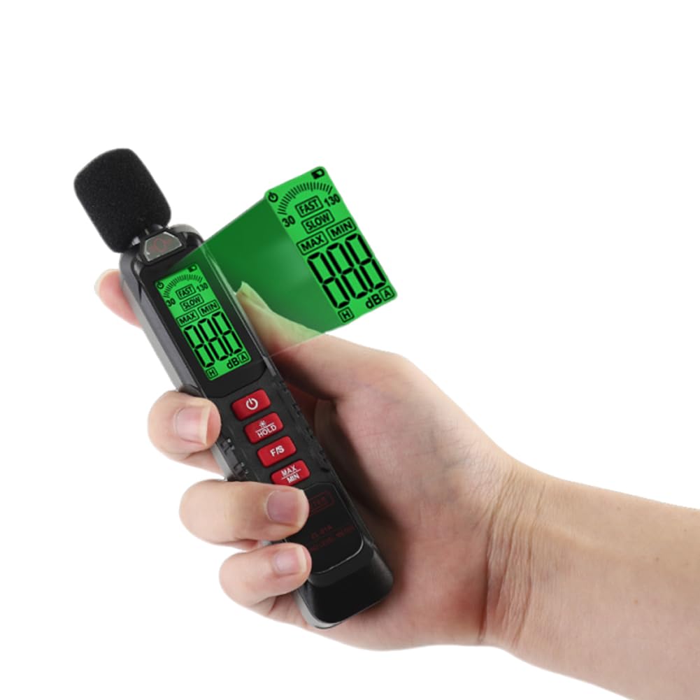 Serplex® Digital Decibel Meter Sound Level Meter 30-130 dB Audio Level Meter LCD Digital Audio Decibel Meter Condenser Mic Decibel Meter for Home, Office, Construction Sites (Battery not included)