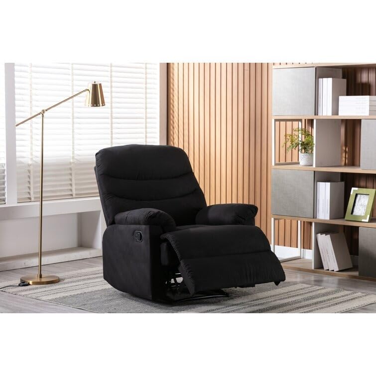 Image of Torque - Valencia 1 Seater Fabric Manual Recliner | Recliner Sofa /Chair for Living Room, Bedroom, Office (Black) | 1 Year Warranty