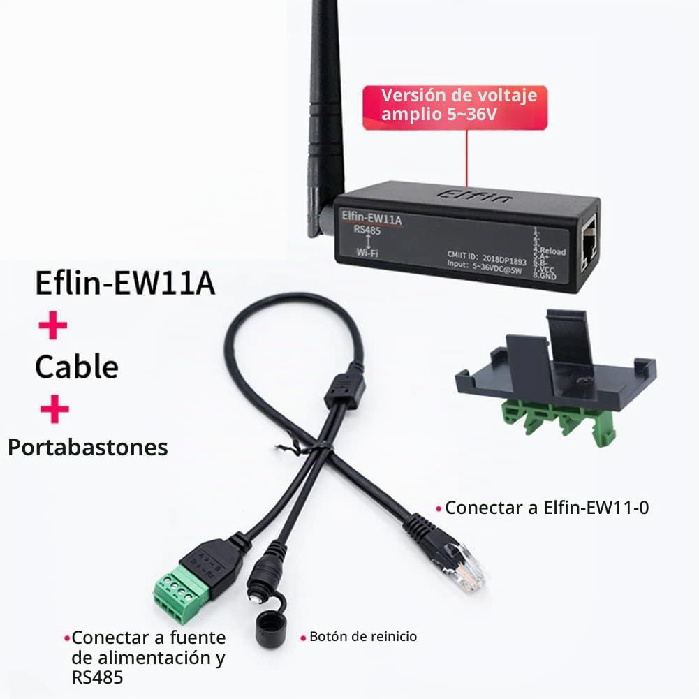 Serial Port RS485 to WiFi Device Server Module Converter -EW11A-0 Modbus Protocolo Transmisión de datos a través de WiFi