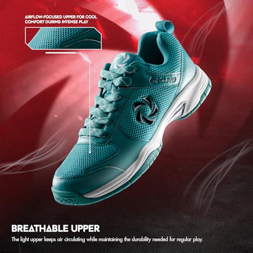Image of SOLPRO Power Smash Badminton Shoes | Flex Support Outsole | Court Grip | Shock Absorbing Cushion | Breathable Mesh Upper | Stability Ridges