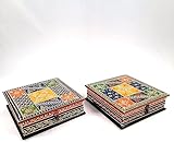 Photo Gallery portagioie decorativo in legno, multiuso, per la casa, decorazione da tavolo da toeletta, per riporre oggetti e regali, 20 cm (legno, multicolore) (confezione da 2) Photo Gallery portagioie decorativo in legno, multiuso, per la casa, decorazione da tavolo da toeletta, per riporre oggetti e regali, 20 cm (legno, multicolore) (confezione da 2)