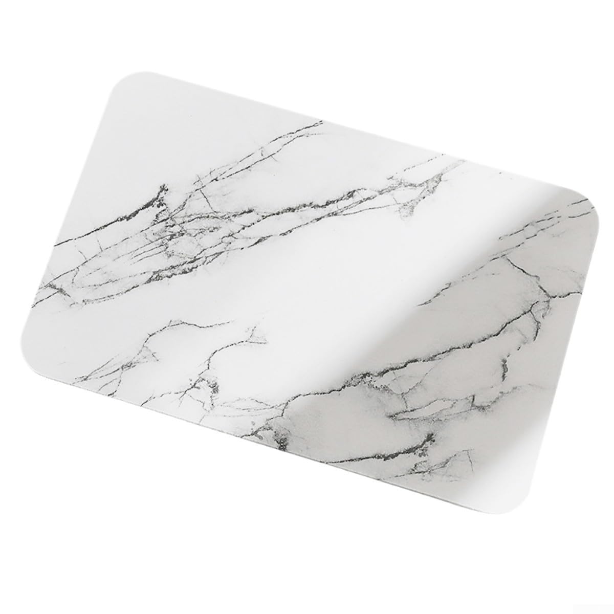 Tapis en pierre de diatomite 40 x 30 cm avec propriétés absorbantes et à séchage rapide, convient pour le séchage de la vaisselle de salle de bain et de cuisine (blanc 2)