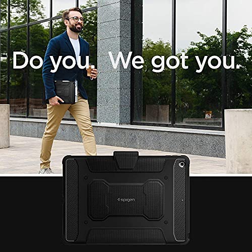Image of Spigen for iPad 10.2 Case, iPad 9th Generation Case (2021) / iPad 8th Generation Case (2020) / iPad 7th Generation Case (2019), Rugged Armor Pro Protective Tri-Fold Cover with Pencil Holder, Black
