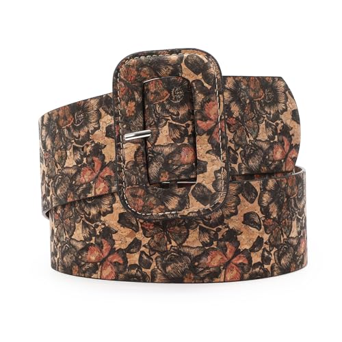 TRIWORKS - Cinturón ancho de piel para mujer, Impresión de trompeta B, Fit Size 35'-39'