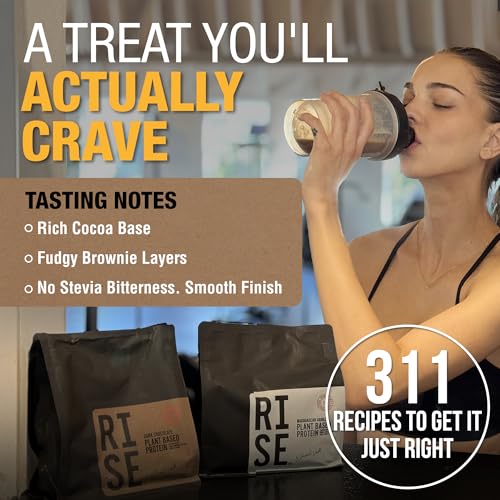 Image of Plant-Based Protein Powder for Men and Women - 30g Complete Plant Protein and 3g Leucine, Zero Bloat, Gourmet Cocoa, Smooth Texture, Dark Chocolate, 15 Servings - Scoop Not Included
