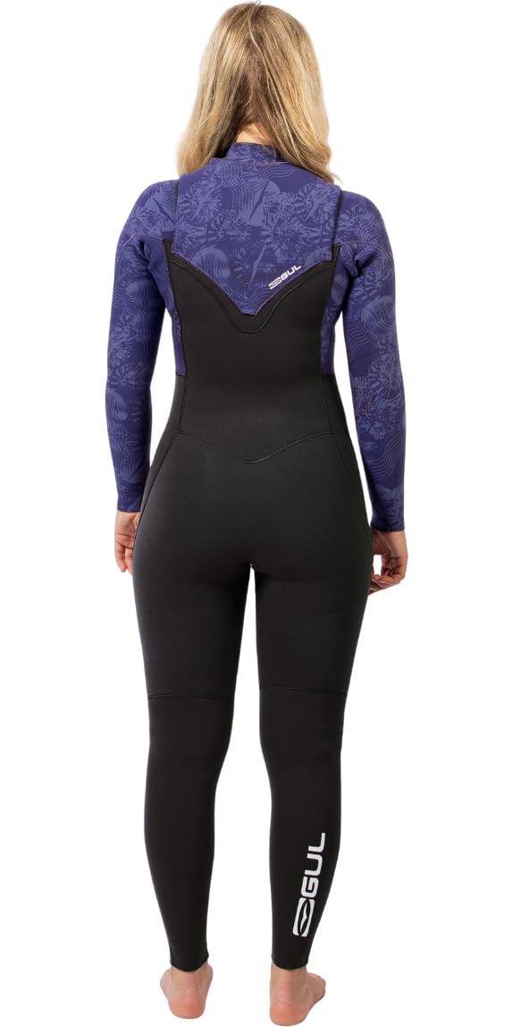 Gul Yulex Flexor 2025 - Muta da donna con zip sul petto da 4/3 mm, colore: Nero/Tiebird