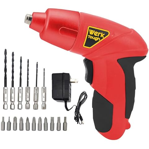Werktough 4.8v Electric Screwdriver Cordless Mini Drill with 6 Hexagon Drill Bits and 11 CRV Screwdriver Bits-Power Your Projects with Precision and Speed Cover