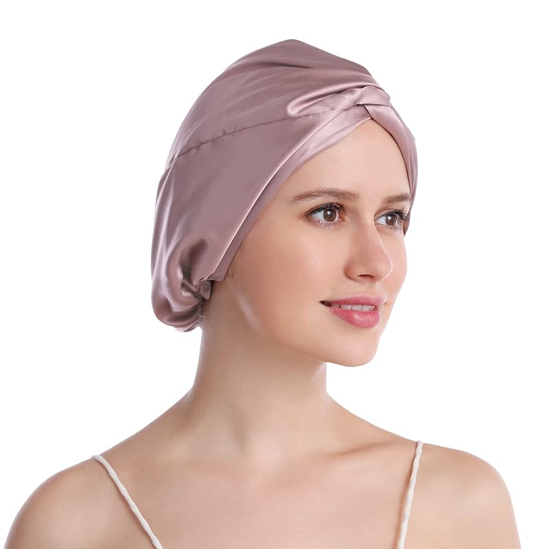 Touca de seda de amoreira para dormir SOBONNY Bean Pink, 1 unidade