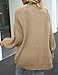 Women's Lantern Long Sleeve Chunky Cardigan Sweaters Open Front Cable Knit Outerwear Fall Outfits with Pockets (Light Khaki,XX-Large)