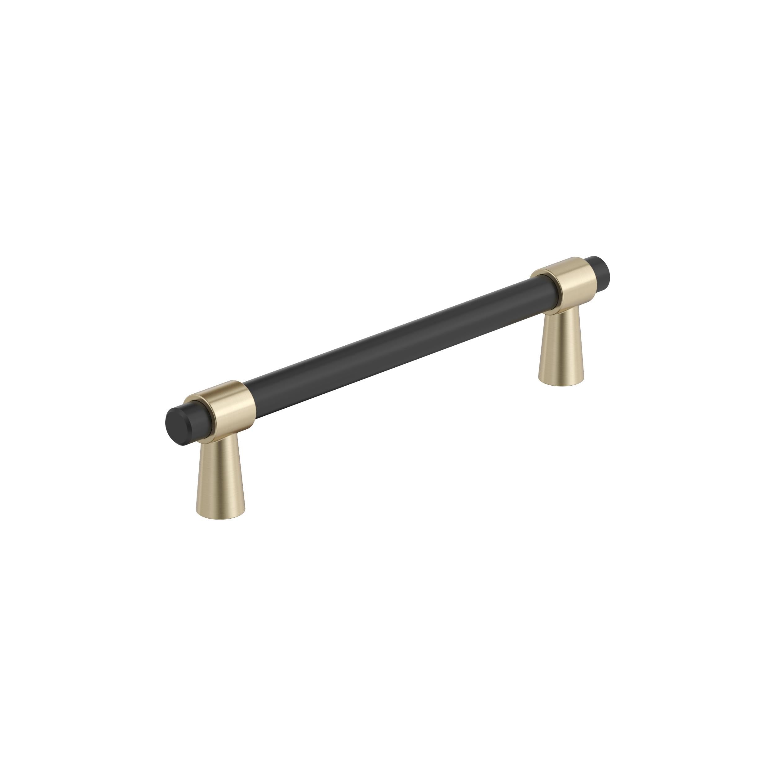 Amerock BP36859FBBBZ | Mergence 5-1/16 inch (128mm) Center-to-Center Matte Black/Golden Champagne Cabinet Pull | Kitchen Cabinet Hardware | Furniture