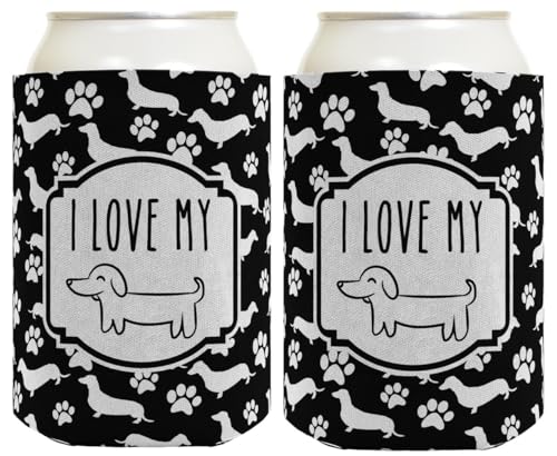 Dachshund Gifts I Love My Wiener Dog Art Dachshund Lover Gifts for Dachshund Lovers Dachshund Gag Gifts 2-Pack Can Drink Thermocoolers