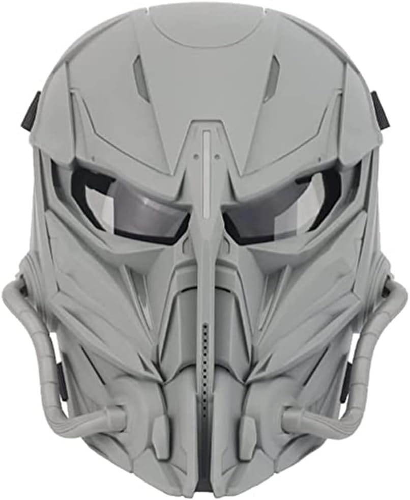 with PC Lens Anti-Impact Dual Mode Wearing Design Adjustable Shoulder Strap Airsoft Mask Skull Full Face Tactical Mask (Color : T)