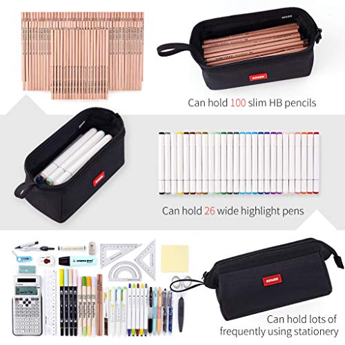Cicimelon Multifunctional Pencil Pen Marker Case Pouch Bag Holder Small Cute Capacity For High Middle Primary School Student Aesthetic Teen Girl Boy Office Men Women Nurse Adults Portable (Black) #TOP4