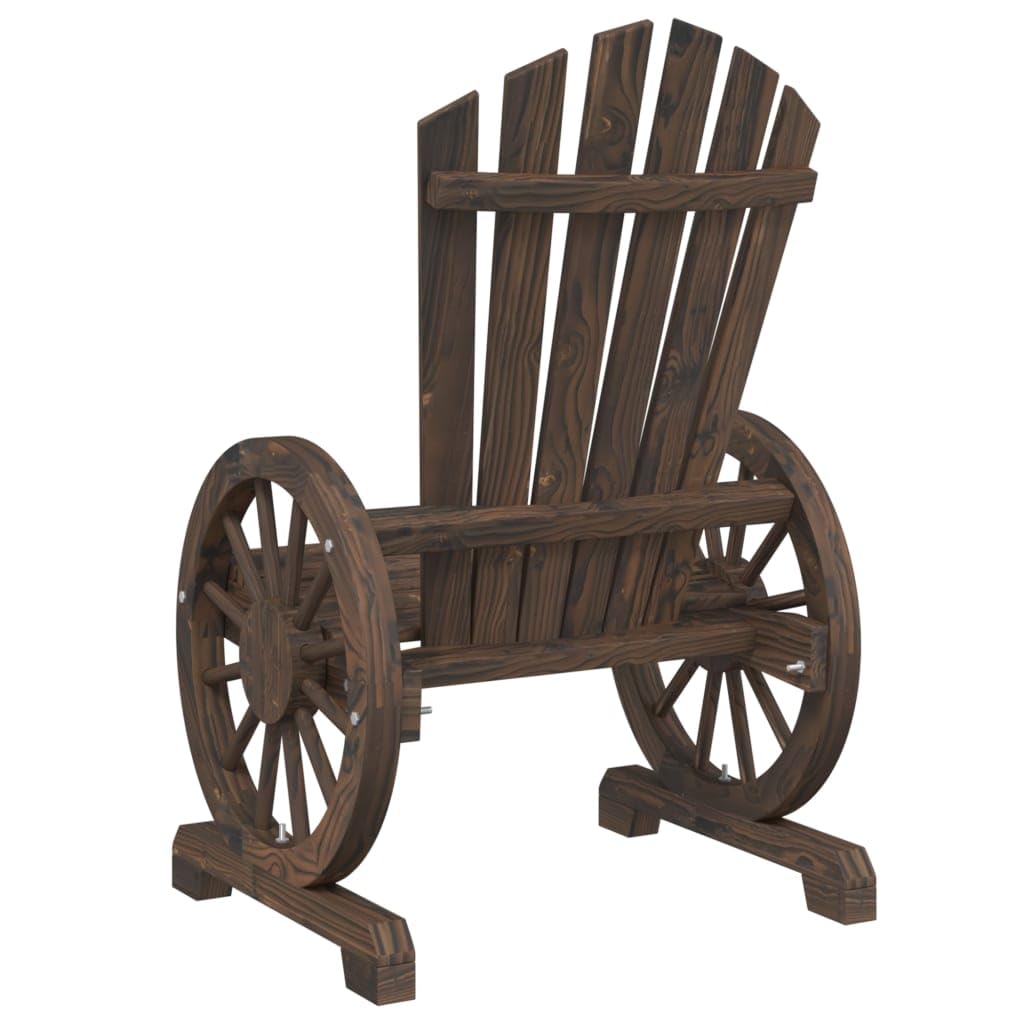 vidaXL Sillón de Jardín Adirondack, Tumbona con Respaldo Reposabrazos, Silla de Picnic, Mueble para Patio Terraza, Madera Maciza de Abeto