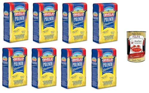 8x DIVELLA INSTANT POLENTA MEHL GR.500 + Italian Gourmet polpa 400g