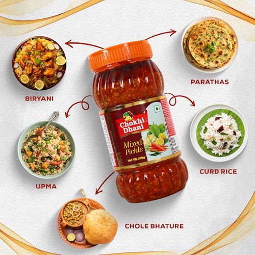 Image of Chokhi Dhani Mixed Pickle Pack of 2 (1kg Each) | Mix Achar | Tangy & Spicy Indian Pickle | Traditional Homemade Style | Aromatic Spices