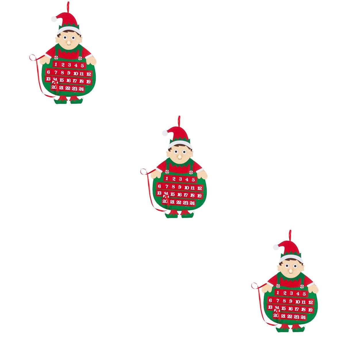 MAGICLULU 3 Pezzi Calendario Dell'Avvento Di Natale Ornamenti Della Natività Calendario Dell'Avvento Da Parete Ornamento Di Santaur Per Le Vacanze Calendario