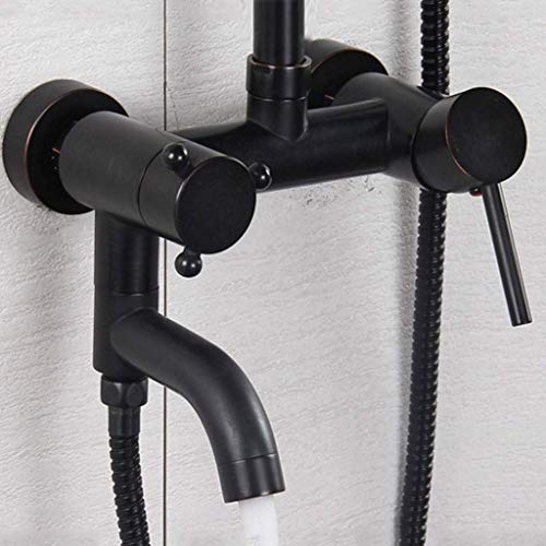 Ensemble de douche relevable en laiton brossé noir antique au design rétro européen et américain - 5