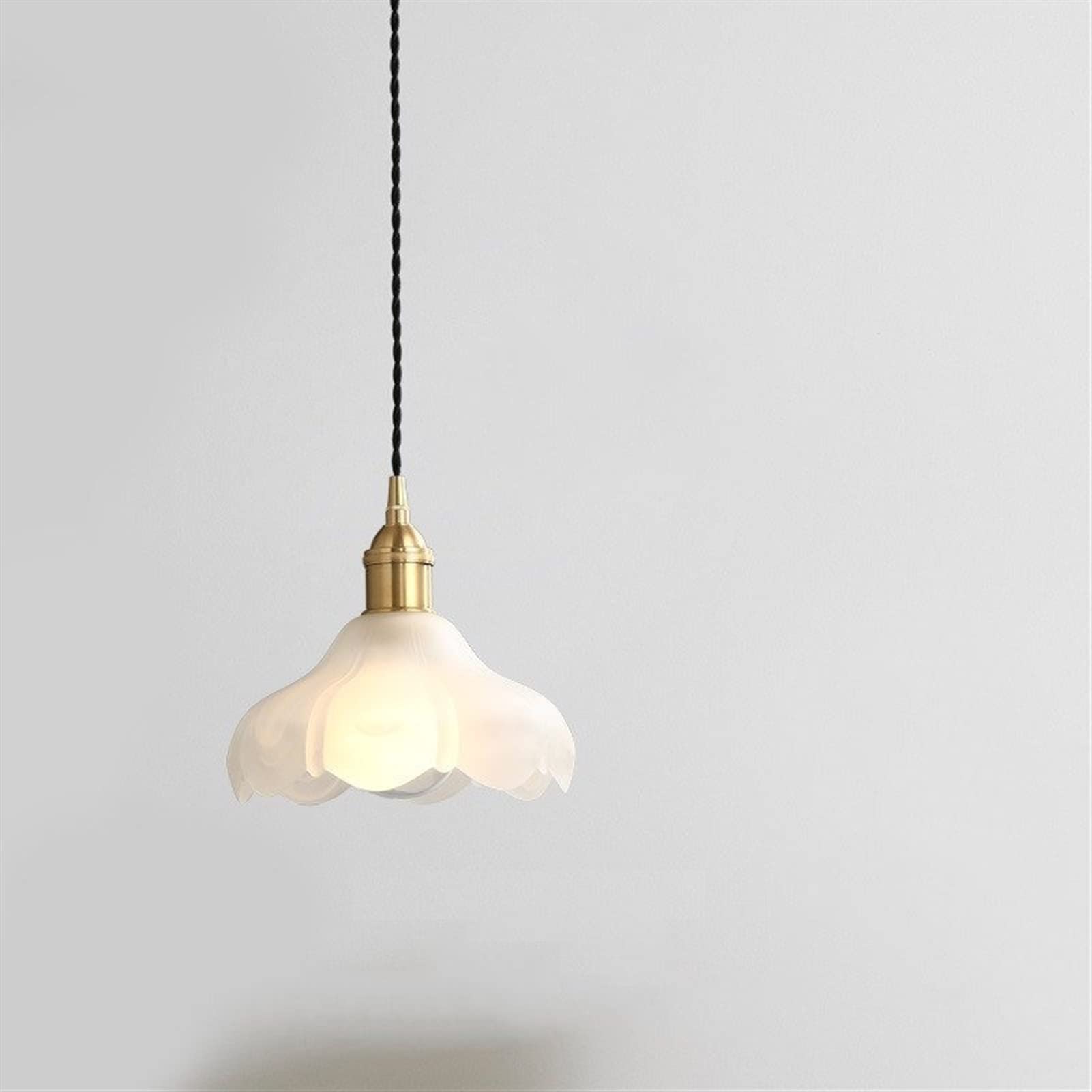 ASerZenith Copper Led Pendant Light Fixtures Dinning Living Room Hanging Lights White Glass V-Intage Pendant Lamps Hanglampen